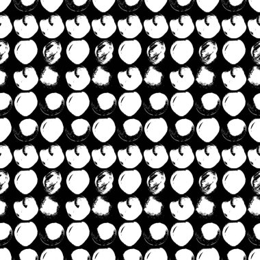 Daireler ile Dikişsiz siyah-beyaz desen