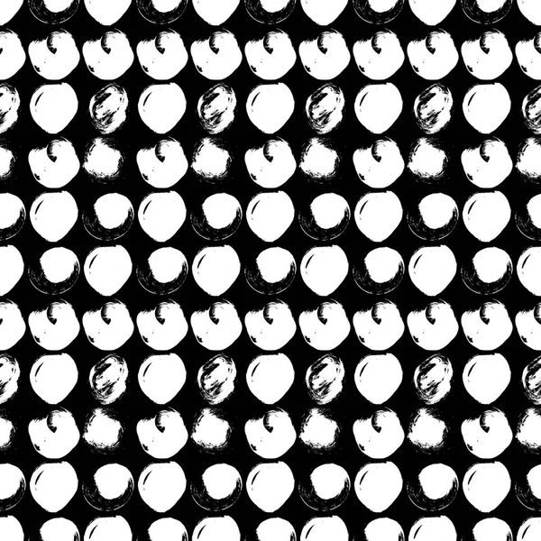 Seamless black and white pattern with circles — Stock Vector