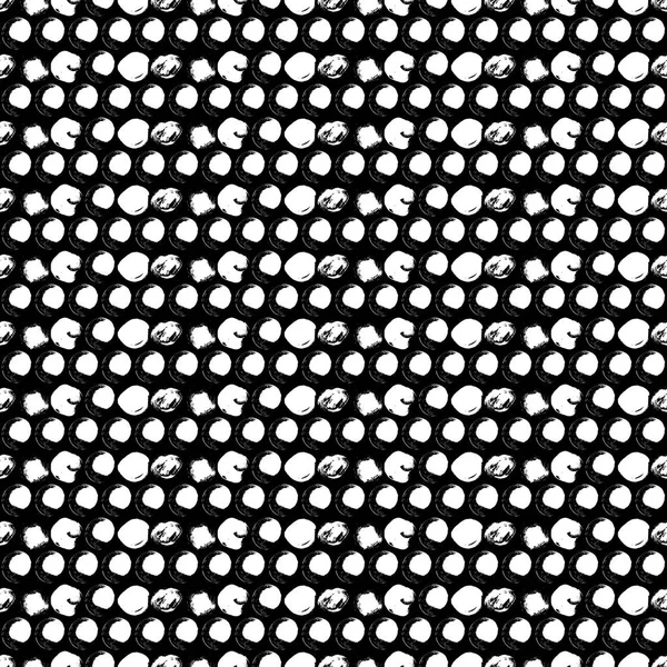 Modèle noir et blanc sans couture avec des cercles — Image vectorielle