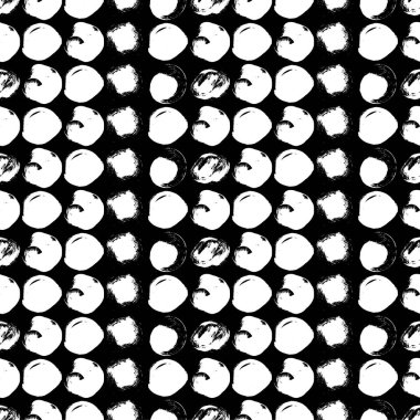 Daireler ile Dikişsiz siyah-beyaz desen