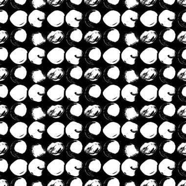 Daireler ile Dikişsiz siyah-beyaz desen