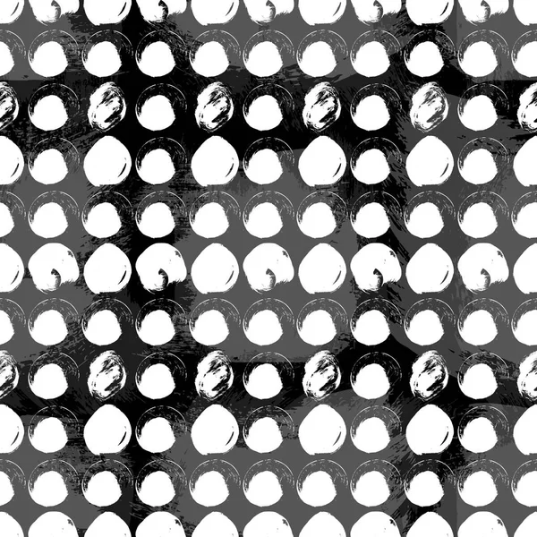 Seamless black and white pattern with circles — Stock Vector