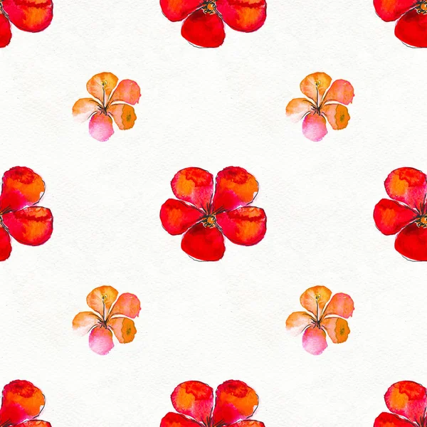 Seamless pattern With Tropical Flowers. Watercolor Background — Stock Photo, Image