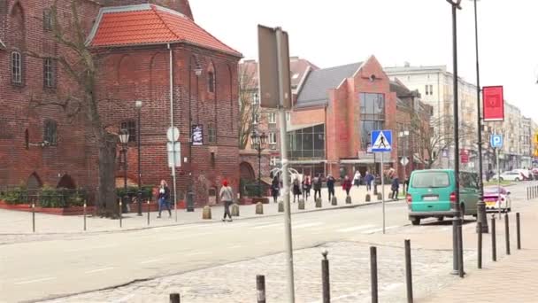 Gdansk Pologne. Vieux centre-ville. Bâtiments historiques — Video