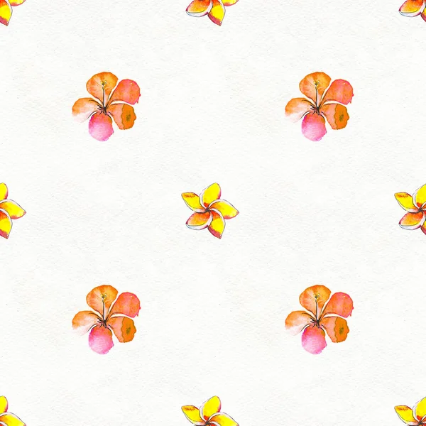 Seamless pattern With Tropical Flowers. Watercolor Background — Stock Photo, Image