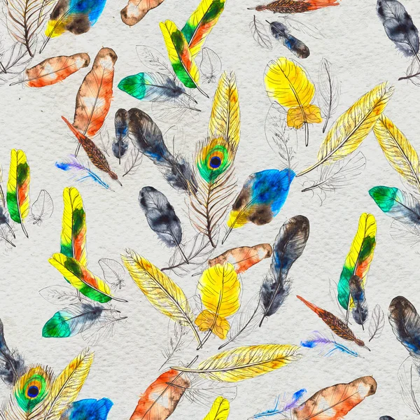 Suluboya tüyleri pürüzsüz desen. Elle boyanmış doku