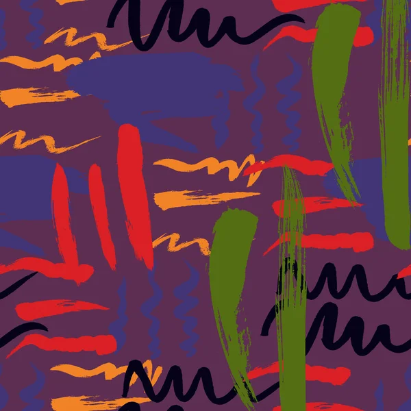 Бесшовный рисунок ручной работы с мазками кисти. Абстрактная векторная иллюстрация мазков кисти . — стоковый вектор