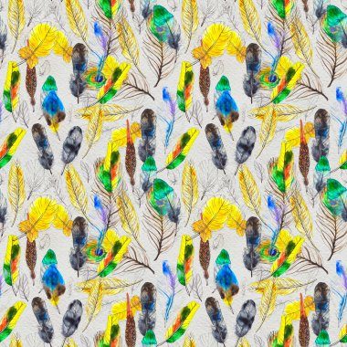 Suluboya tüyleri pürüzsüz desen. Elle boyanmış doku