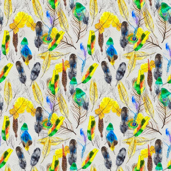 Suluboya tüyleri pürüzsüz desen. Elle boyanmış doku