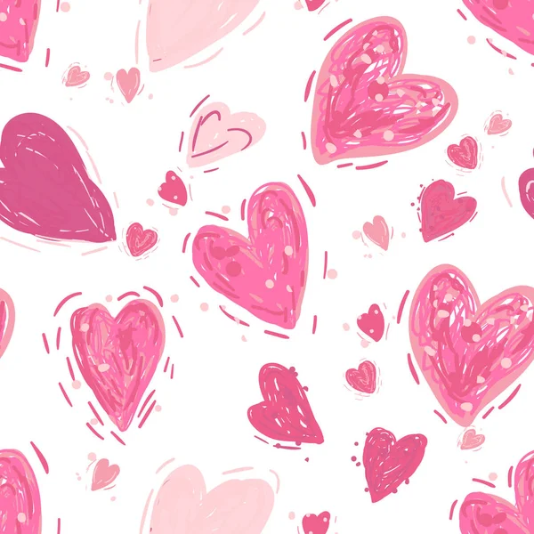 Naadloos patroon met harten. Achtergrond Valentijnsdag — Stockvector