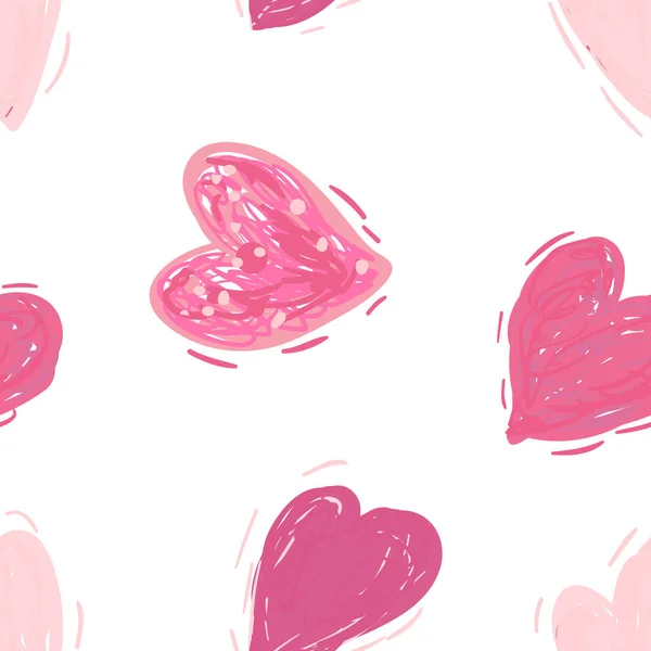 Seamless pattern with hearts. Valentines day background — Stock Vector