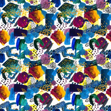 Elle çizilmiş boya darbeleriyle kusursuz desen..