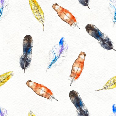 Suluboya tüyleri pürüzsüz desen. Elle boyanmış doku