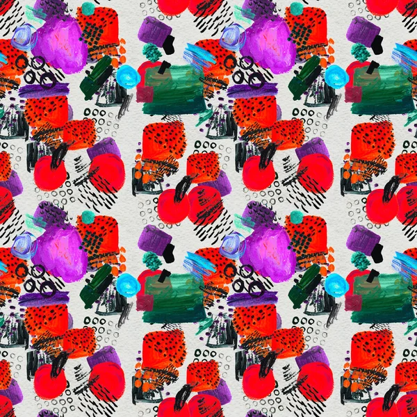 Seamless pattern made by hand drawn paint strokes.