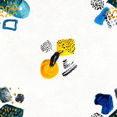 Elle çizilmiş boya darbeleriyle kusursuz desen..