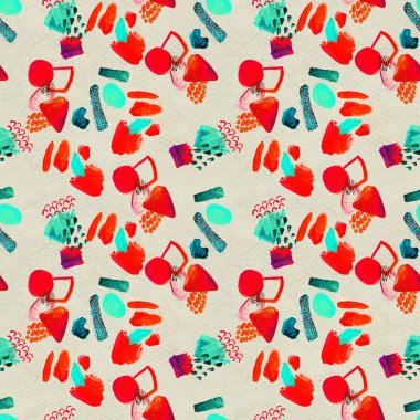 Elle çizilmiş boya darbeleriyle kusursuz desen..