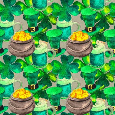 Aziz Patrick Günü sembolleriyle kusursuz bir el çizimi arkaplan