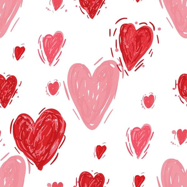 Бесшовный рисунок с сердцами. День святого Валентина — стоковый вектор