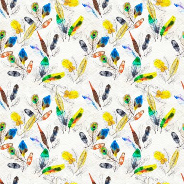 Suluboya tüyleri pürüzsüz desen. Elle boyanmış doku