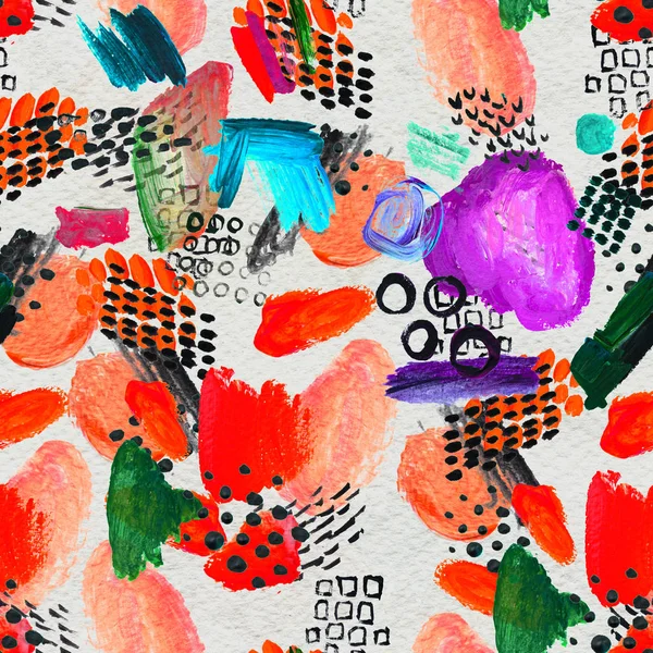 Seamless pattern made by hand drawn paint strokes.