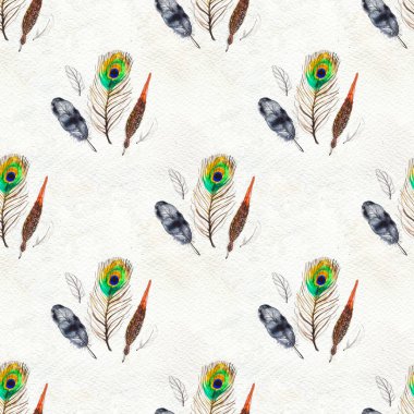 Suluboya tüyleri pürüzsüz desen. Elle boyanmış doku