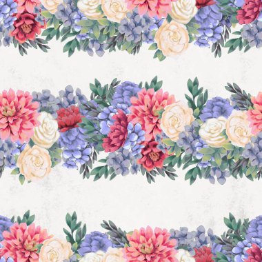 Çiçeksiz suluboya desen. El boyaması çiçekler, tebrik kartı şablonu veya ambalaj kağıdı