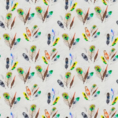 Suluboya tüyleri pürüzsüz desen. Elle boyanmış doku