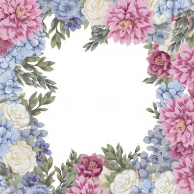 Tasarım için çiçek çerçevesi tarih kartlarını, davetiyeleri, posterleri ve doğum günü süslemelerini kaydet