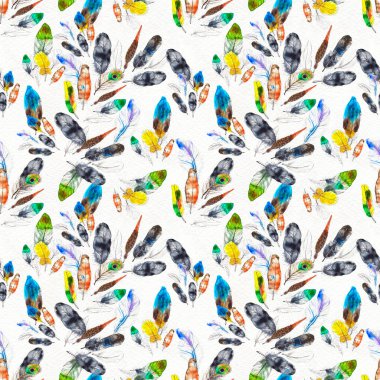 Suluboya tüyleri pürüzsüz desen. Elle boyanmış doku