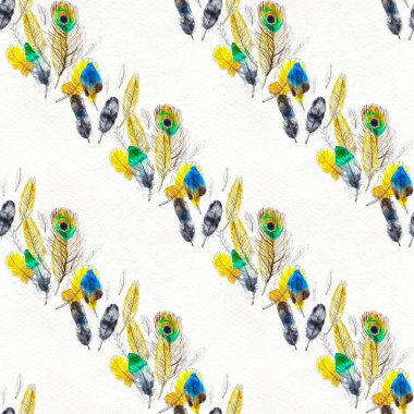 Suluboya tüyleri pürüzsüz desen. Elle boyanmış doku