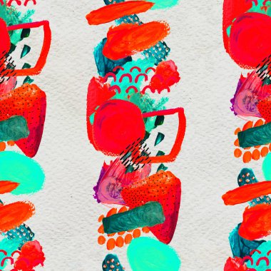 Elle çizilmiş boya darbeleriyle kusursuz desen..