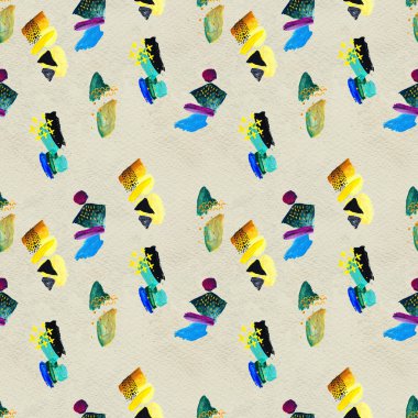 Elle çizilmiş boya darbeleriyle kusursuz desen..