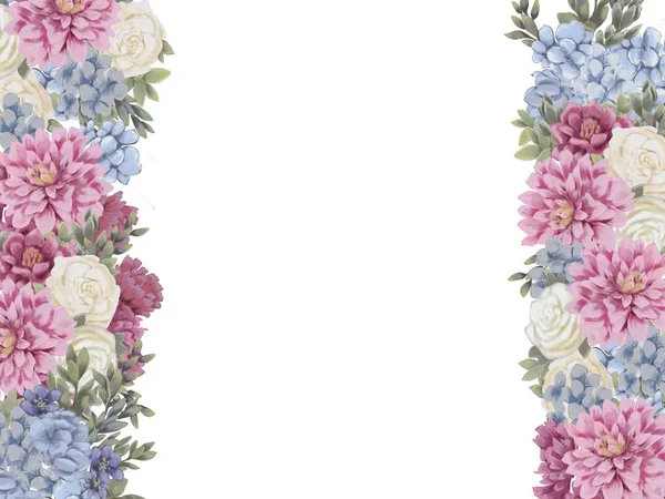 Borda floral para design salvar os cartões de data, convites, cartazes — Fotografia de Stock