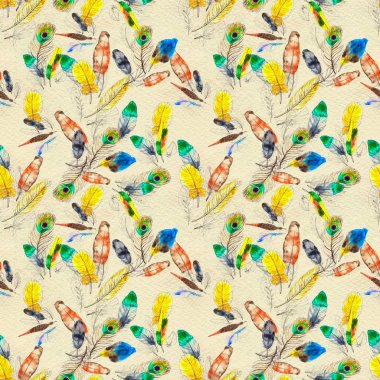 Suluboya tüyleri pürüzsüz desen. Elle boyanmış doku