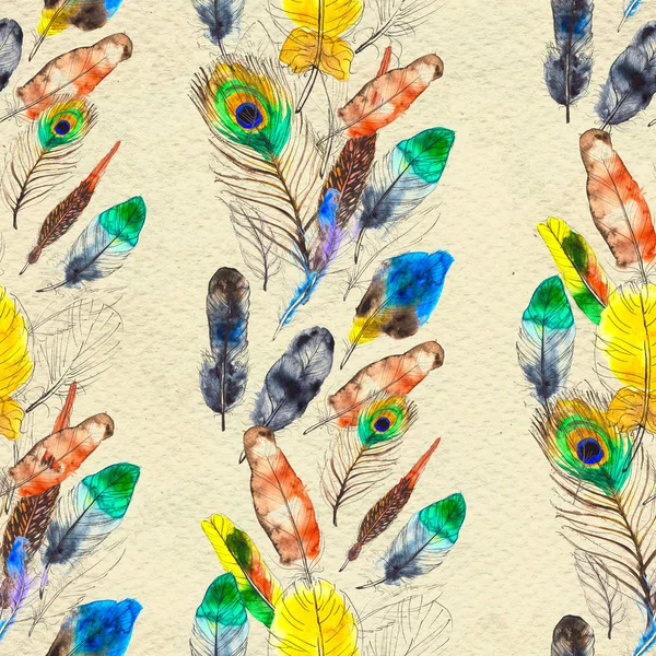 Suluboya tüyleri pürüzsüz desen. Elle boyanmış doku