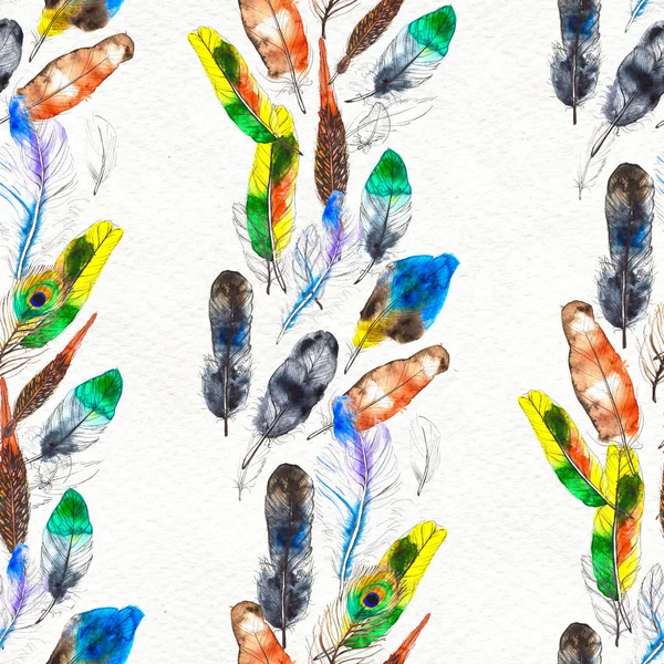 Suluboya tüyleri pürüzsüz desen. Elle boyanmış doku