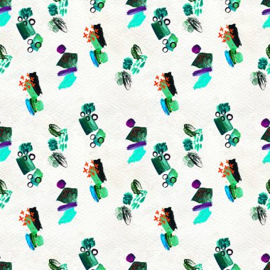 Elle çizilmiş boya darbeleriyle kusursuz desen..