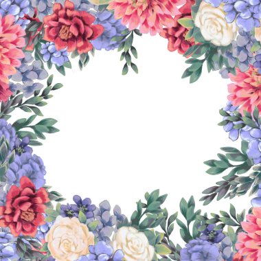 Tasarım için çiçek çerçevesi tarih kartlarını, davetiyeleri, posterleri ve doğum günü süslemelerini kaydet