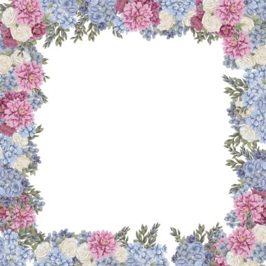 Tasarım için çiçek çerçevesi tarih kartlarını, davetiyeleri, posterleri ve doğum günü süslemelerini kaydet