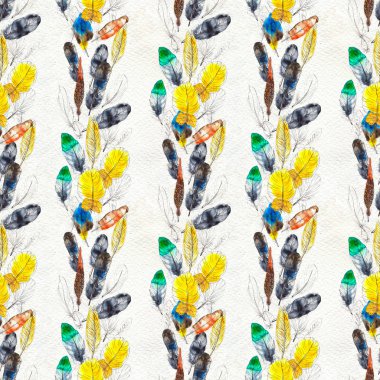 Suluboya tüyleri pürüzsüz desen. Elle boyanmış doku