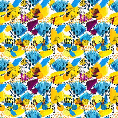 Elle çizilmiş boya darbeleriyle kusursuz desen..