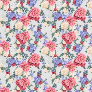 Çiçeksiz suluboya desen. El boyaması çiçekler, tebrik kartı şablonu veya ambalaj kağıdı