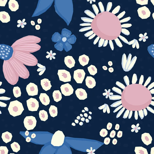 Nahtloser Muster-Vektor florales Design. romantischer Hintergrunddruck für Stoffe und Tapeten. — Stockvektor
