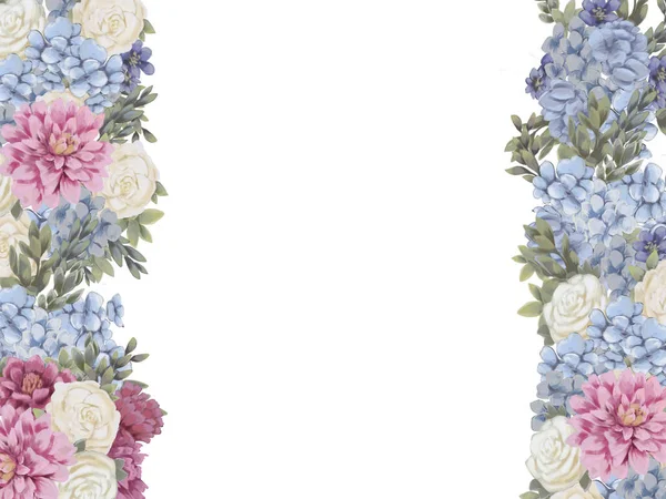 Floral border voor design sla de datumkaarten, uitnodigingen, affiches op — Stockfoto