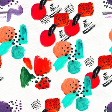 Elle çizilmiş boya darbeleriyle kusursuz desen..