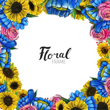 El çizimi Çiçek Kenarı