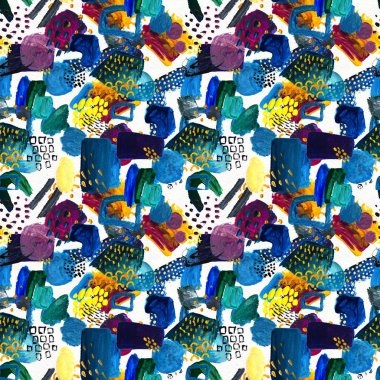 Elle çizilmiş boya darbeleriyle kusursuz desen..