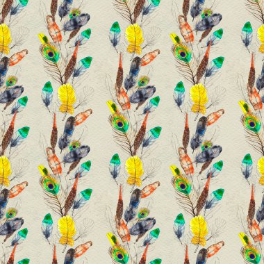 Suluboya tüyleri pürüzsüz desen. Elle boyanmış doku