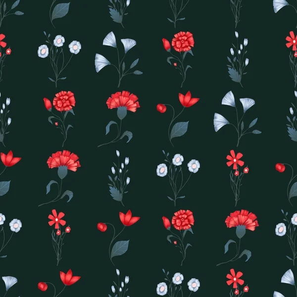 Bezešvé vzory Vector květinové návrhy s růžemi. Romantický tisk na pozadí — Stockový vektor