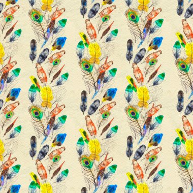 Suluboya tüyleri pürüzsüz desen. Elle boyanmış doku